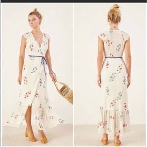 Reformation White Floral Maxi Dress